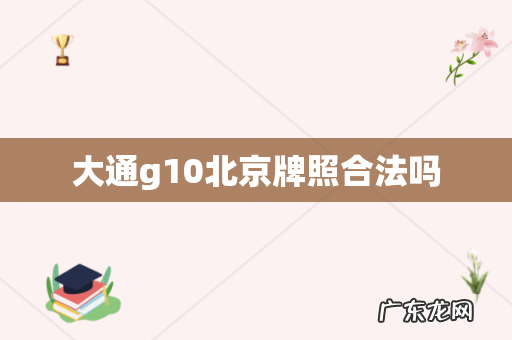 大通g10北京牌照合法吗