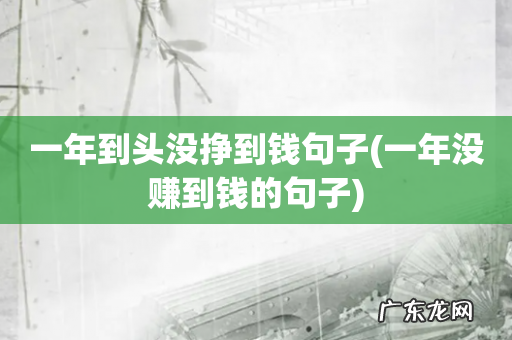 一年没赚到钱的句子 一年到头没挣到钱句子