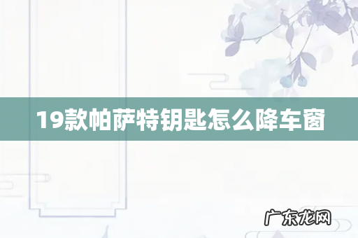 19款帕萨特钥匙怎么降车窗