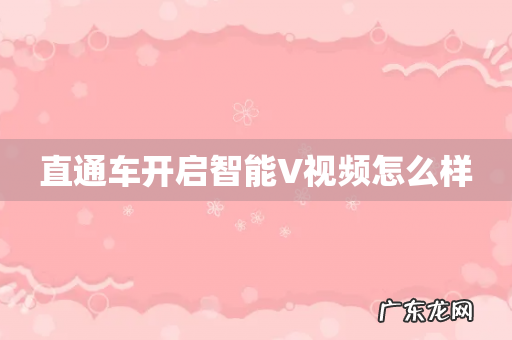直通车开启智能V视频怎么样