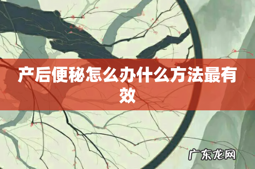 产后便秘怎么办什么方法最有效