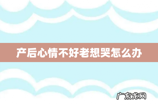 产后心情不好老想哭怎么办