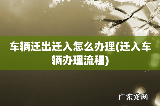 迁入车辆办理流程 车辆迁出迁入怎么办理