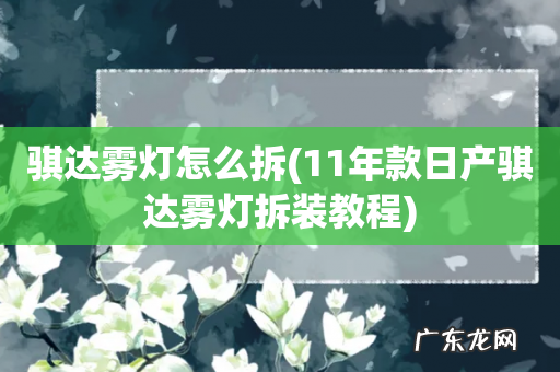 11年款日产骐达雾灯拆装教程 骐达雾灯怎么拆