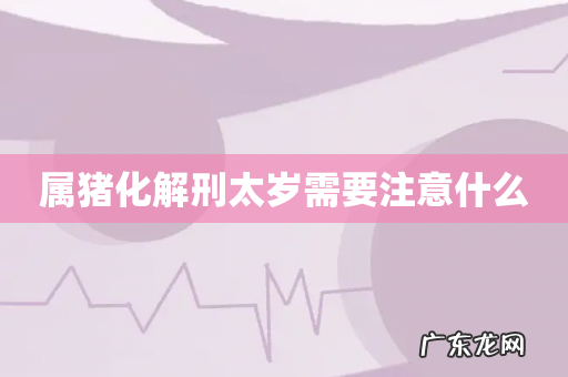 属猪化解刑太岁需要注意什么