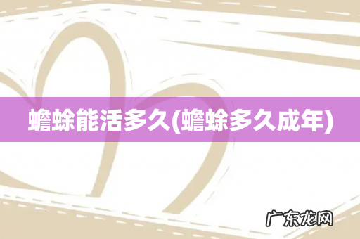 蟾蜍多久成年 蟾蜍能活多久