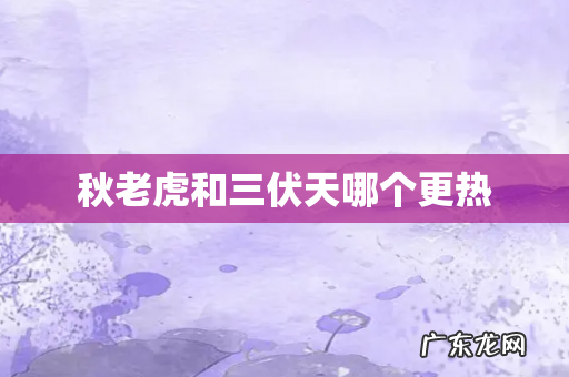 秋老虎和三伏天哪个更热