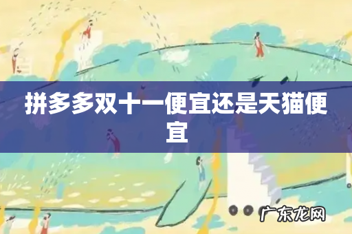 拼多多双十一便宜还是天猫便宜