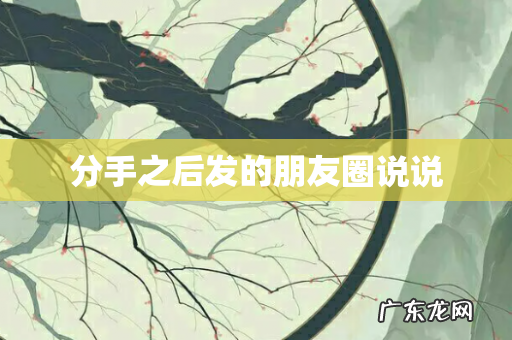 分手之后发的朋友圈说说