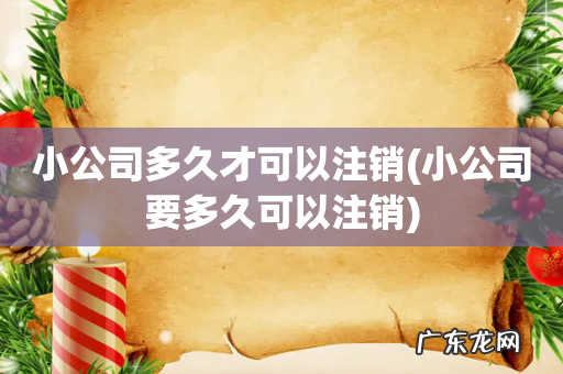 小公司要多久可以注销 小公司多久才可以注销