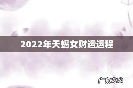 2022年天蝎女财运运程