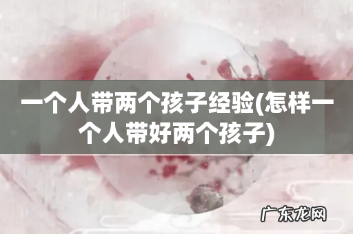 怎样一个人带好两个孩子 一个人带两个孩子经验