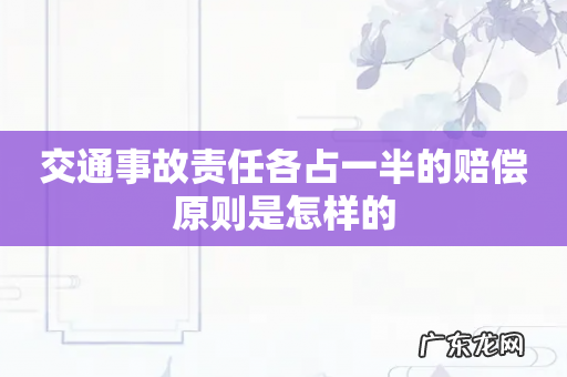 交通事故责任各占一半的赔偿原则是怎样的