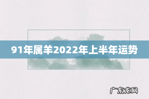 91年属羊2022年上半年运势
