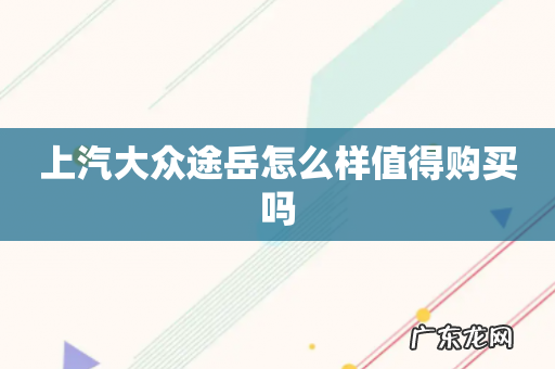 上汽大众途岳怎么样值得购买吗