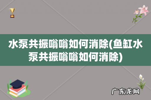 鱼缸水泵共振嗡嗡如何消除 水泵共振嗡嗡如何消除