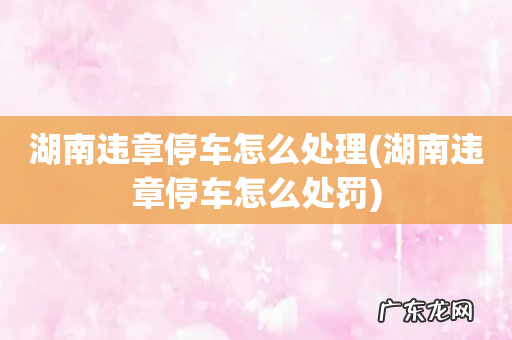 湖南违章停车怎么处罚 湖南违章停车怎么处理