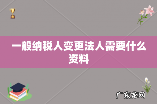 一般纳税人变更法人需要什么资料