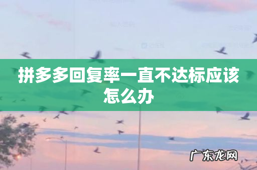 拼多多回复率一直不达标应该怎么办