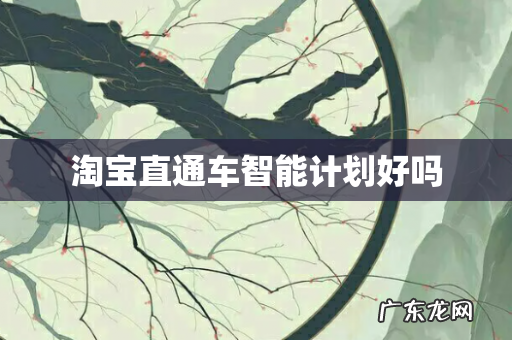 淘宝直通车智能计划好吗