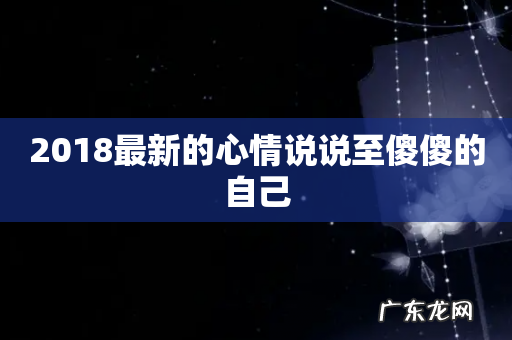 2018最新的心情说说至傻傻的自己