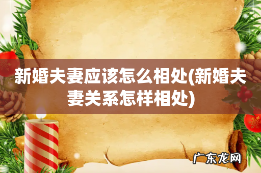 新婚夫妻关系怎样相处 新婚夫妻应该怎么相处