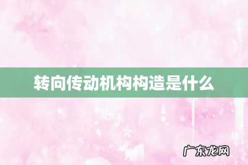 转向传动机构构造是什么