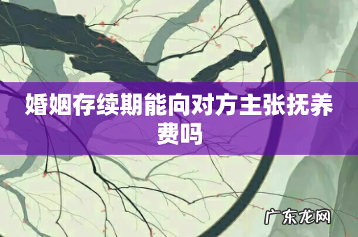 婚姻存续期能向对方主张抚养费吗