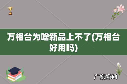 万相台好用吗 万相台为啥新品上不了