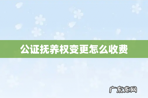 公证抚养权变更怎么收费