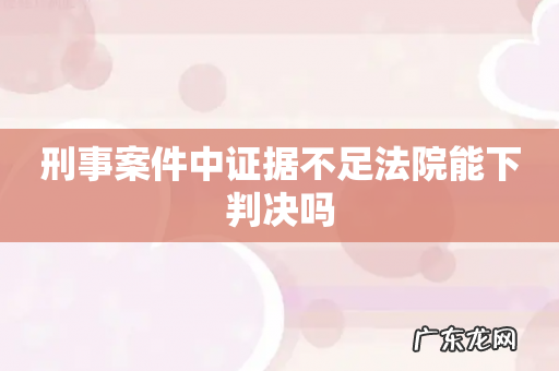 刑事案件中证据不足法院能下判决吗