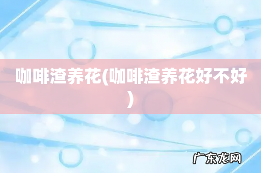 咖啡渣养花好不好 咖啡渣养花