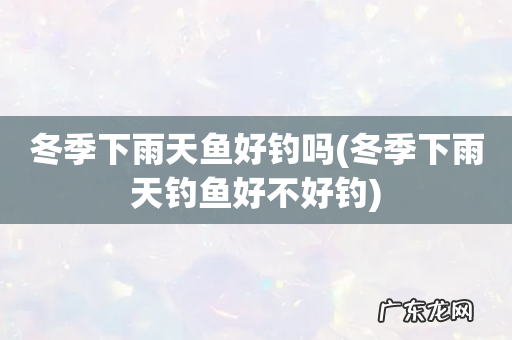 冬季下雨天钓鱼好不好钓 冬季下雨天鱼好钓吗