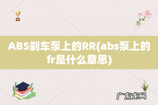 abs泵上的fr是什么意思 ABS刹车泵上的RR