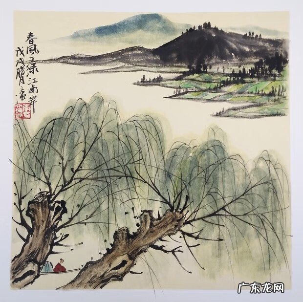 古风水墨画 水墨画柳枝