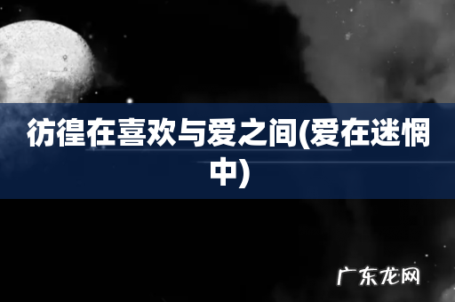 爱在迷惘中 彷徨在喜欢与爱之间