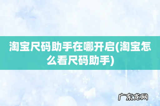 淘宝怎么看尺码助手 淘宝尺码助手在哪开启