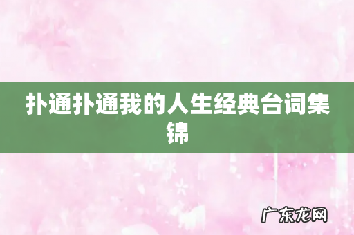 扑通扑通我的人生经典台词集锦