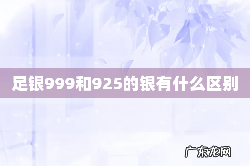 足银999和925的银有什么区别
