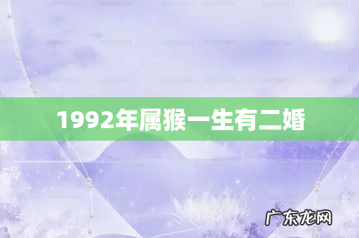 1992年属猴一生有二婚
