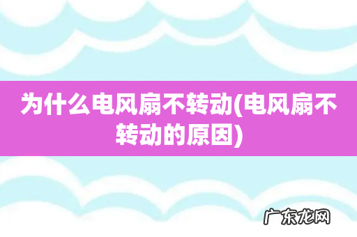 电风扇不转动的原因 为什么电风扇不转动