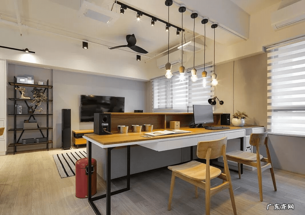 书柜电视柜一体设计 书房电视柜一体效果图