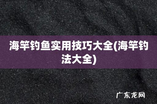 海竿钓法大全 海竿钓鱼实用技巧大全