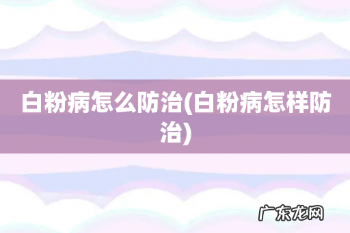 白粉病怎样防治 白粉病怎么防治