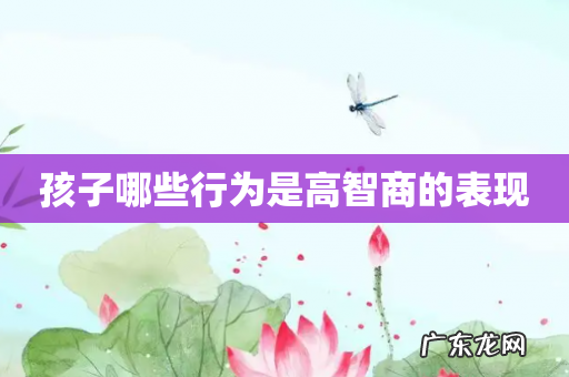 孩子哪些行为是高智商的表现