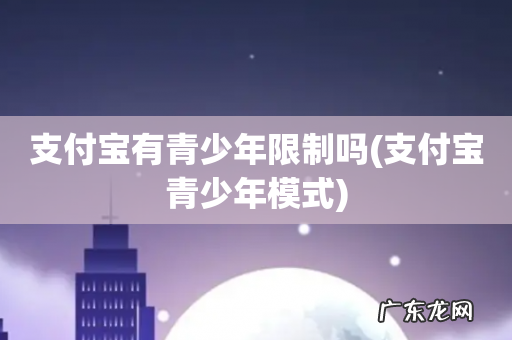 支付宝青少年模式 支付宝有青少年限制吗