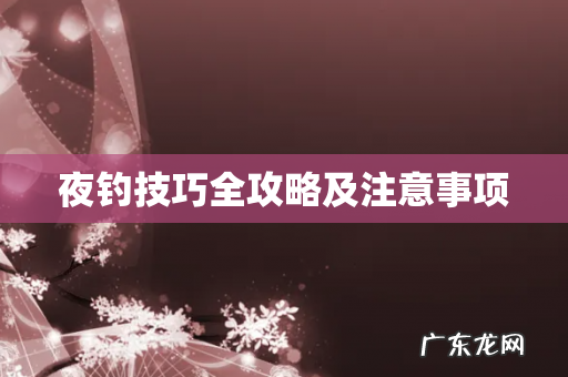 夜钓技巧全攻略及注意事项