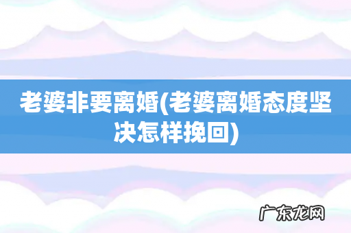 老婆离婚态度坚决怎样挽回 老婆非要离婚