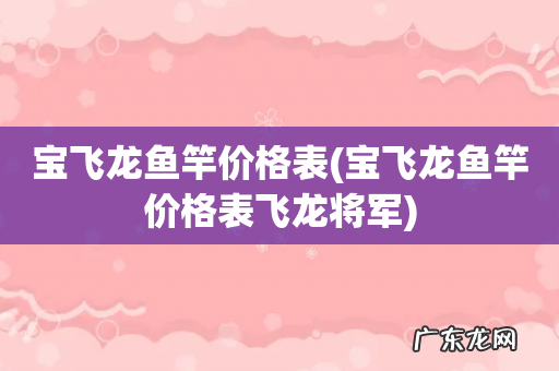 宝飞龙鱼竿价格表飞龙将军 宝飞龙鱼竿价格表