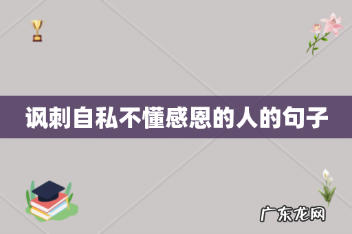 讽刺自私不懂感恩的人的句子